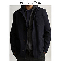 Massimo Dutti 02041111401-30 男士直筒版羊毛人字细纹衬衫式外套
