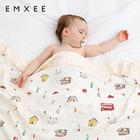 EMXEE 嫚熙 婴儿盖毯竹纤维纱布毛毯新生儿夏季薄款小被子宝宝儿童空调被   MX-488193618万花筒