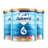 黑卡会员：Aptamil 爱他美 金装 婴儿配方奶粉 4段 900g*3罐