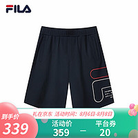 FILA 斐乐 官方运动五分裤 男子休闲运动裤 2021新款宽松潮流运动休闲篮球跑步短裤 传奇蓝-NV 175/84A/L