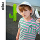 MQD 马骑顿 童装 男童纯色条纹短袖T恤