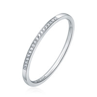CHOW TAI FOOK 周大福 经典系列 VU128 女士简约18K白金钻石戒指