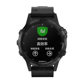 GARMIN 佳明 fenix 5 Plus 智能手表 47mm 黑色 钛合金表壳 黑色 硅胶表带（GPS、运动、心率）