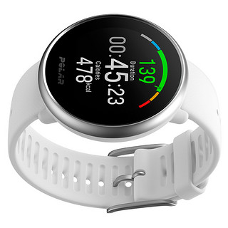 POLAR 博能 IGNITE 智能手表 38mm 白色 不锈钢表壳 白色 硅胶表带（GPS、心率、运动）