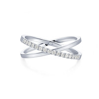 CHOW TAI FOOK 周大福 37.2度系列 U181495 女士折叠18K白金镶钻石戒指