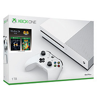Microsoft 微软 Xbox One S 游戏机 白色+士官长合集 + 雷曼传奇 限量套装