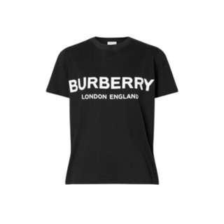 BURBERRY 博柏利 男士圆领短袖T恤 80116511 黑色 S