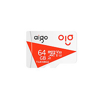 移动端：aigo 爱国者 T1JD Micro-SD存储卡 64GB（UHS-I、V30、U3、A1）