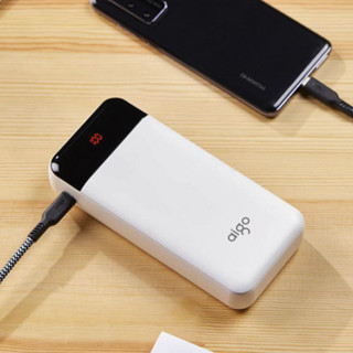 aigo 爱国者 E20000+ 移动电源 白色 20000mAh Type-C/Micro-B 15W 双向快充