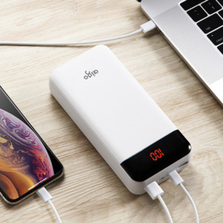 aigo 爱国者 E30000PD 移动电源 白色 30000mAh Type-C/Micro-B 18W 双向快充