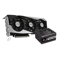 GIGABYTE 技嘉 RTX 3060Ti GAMING OC 魔鹰 显卡 8G 黑色+海盗船 750W 金电源