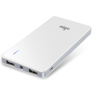 aigo 爱国者 N6 移动电源 白色灰边 10000mAh micro usb 10.5W快充