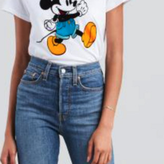 Levi's 李维斯 X DisneyMickeyMouse 女士圆领短袖T恤 173690613 白色 L