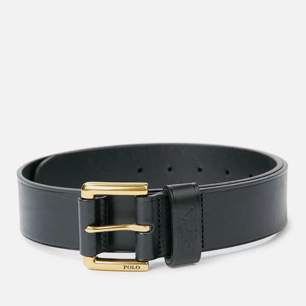 拉夫劳伦Polo Ralph Lauren Men's Leather Polo Dress Belt - Black