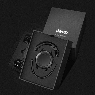 JEEP 吉普 HY-WS02 智能手表 49.5mm 黑色 不锈钢表壳 黑色TPU表带( 心率监测、秒表、GPS、睡眠监测）