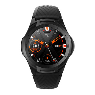 TicWatch S2 智能手表 46.6mm 黑色 黑色硅胶表带（GPS、心率检测、防水）