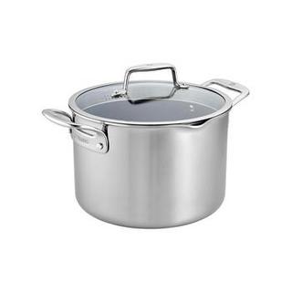 Zwilling Clad CFX 8-Qt. Stock Pot with Strainer Lid and Pouring Spouts