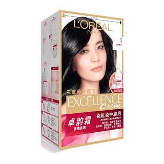 L'OREAL PARIS 巴黎欧莱雅 卓韵霜赋活养护染发霜 #1自然黑色 1盒