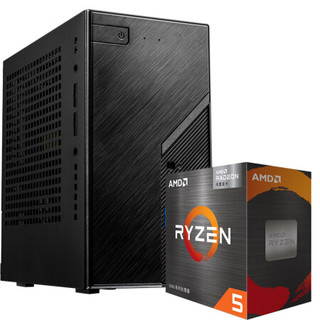 华擎 （ASRock ）DeskMini X300W/BOX WIFI版+AMD 锐龙5  5600G处理器  迷你 PC 套装