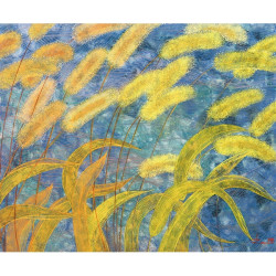 橙舍陈舜芝风儿轻轻吹60x80cm半亮面防水油画布黄杨木画框