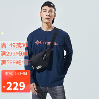 Columbia/哥伦比亚长袖T恤男士户外运动21秋季新款圆领防紫外线吸湿针织休闲上衣 PM1421 464 S