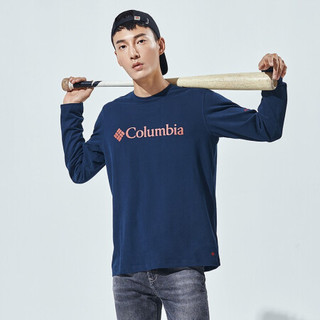 Columbia/哥伦比亚长袖T恤男士户外运动21秋季新款圆领防紫外线吸湿针织休闲上衣 PM1421 464 S
