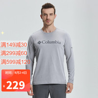 Columbia/哥伦比亚长袖T恤男士户外运动21秋季新款圆领防紫外线吸湿针织休闲上衣 PM1421 032 M