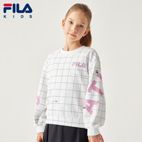 FILA斐乐童装女童圆领卫衣2021秋季新款儿童中大童洋气运动上衣潮 K12G133217F 满印-PT 150cm