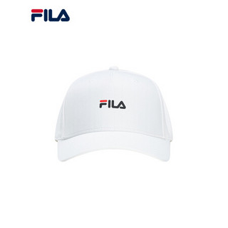 FILA 斐乐官方情侣棒球帽 2021年秋季新款防晒运动休闲鸭舌帽 标准白-WT XS