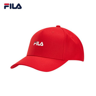 FILA 斐乐官方情侣棒球帽 2021年秋季新款防晒运动休闲鸭舌帽 火红-RD XS