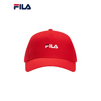 FILA 斐乐官方情侣棒球帽 2021年秋季新款防晒运动休闲鸭舌帽 火红-RD XS