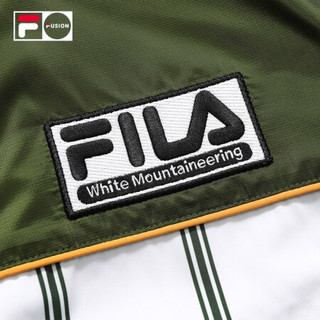 FILA FUSIONx WM白山联名2021夏秋新款撞色条纹宽松外套皮肤衣女 丛林墨绿-DG-T11W137701A 175/92A/XL