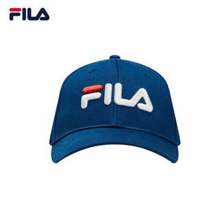 FILA 斐乐官方时尚棒球帽女2021年夏季新款经典潮流鸭舌帽棒球帽 蓝色-BU XS