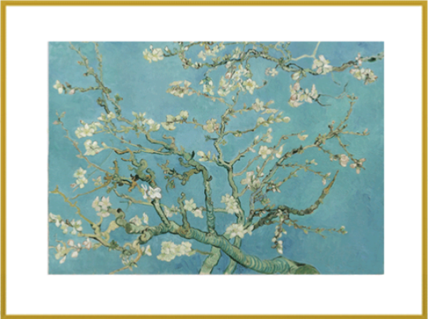 买买艺术 梵高《开花的巴旦杏树》50x40cm 装饰画 油画布