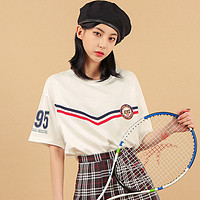 HSTYLE 韩都衣舍 夏季韩版女装上衣学院风纯棉短袖T恤