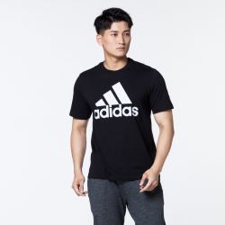 adidas 阿迪达斯 纯棉干爽 男款亲肤印LOGO短袖T恤