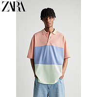 ZARA 04770419650 男士拼色短袖POLOT恤衫