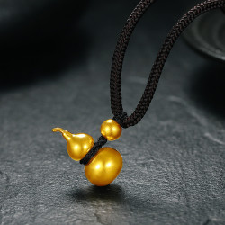 中鑫珠宝足金古法传承工艺葫芦黄金吊坠