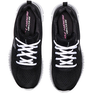 SKECHERS 斯凯奇 Graceful Get Connected 女子跑鞋 12615/BKW 黑色/白色 36