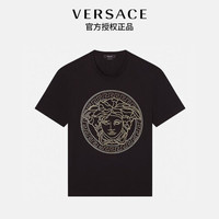VERSACE 范思哲 21秋冬 男士美杜莎缀饰LOGO T恤 A77987-A201952-A1008 黑色 S码