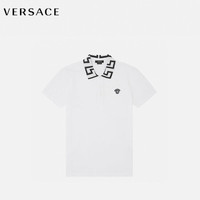范思哲VERSACE 21秋冬 男士希腊回纹衣领POLO衫 A89492-A231240-A2048 白色-黑色 XL