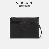 VERSACE 范思哲 男女同款V字手拿包 1000826-1A00593-1B00E-OS 黑色