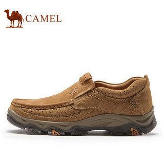 骆驼（CAMEL） 户外休闲磨砂牛皮厚底男士大头套脚皮鞋工装鞋 A132307580 驼色 42