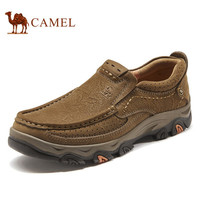 CAMEL 骆驼 户外休闲磨砂牛皮厚底男士大头套脚皮鞋工装鞋 A132307580 咖啡 38
