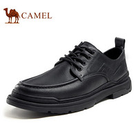 骆驼（CAMEL） 低帮头层牛皮工装鞋男户外百搭休闲鞋 A132046370 黑色 40