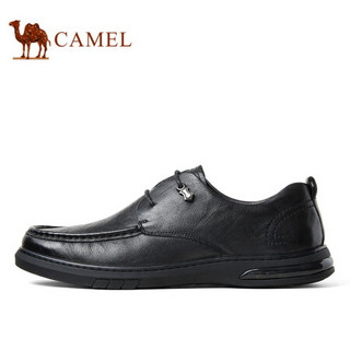 骆驼（CAMEL） 商务休闲英伦风时尚牛皮系带柔软男士皮鞋 A132201270 黑色 42