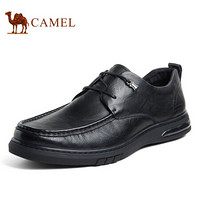 骆驼（CAMEL） 商务休闲英伦风时尚牛皮系带柔软男士皮鞋 A132201270 黑色 41