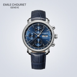 emilechouriet艾米龙瑞士手表新莱蒙系列商务双历计时多功能机械表男