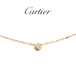 Cartier卡地亚Diamants Légers系列 玫瑰金黄金白金项链B7215700