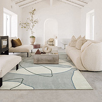 仟象映画 现代简约客厅地毯和风卧室进门地垫夏季家用床边毯线条